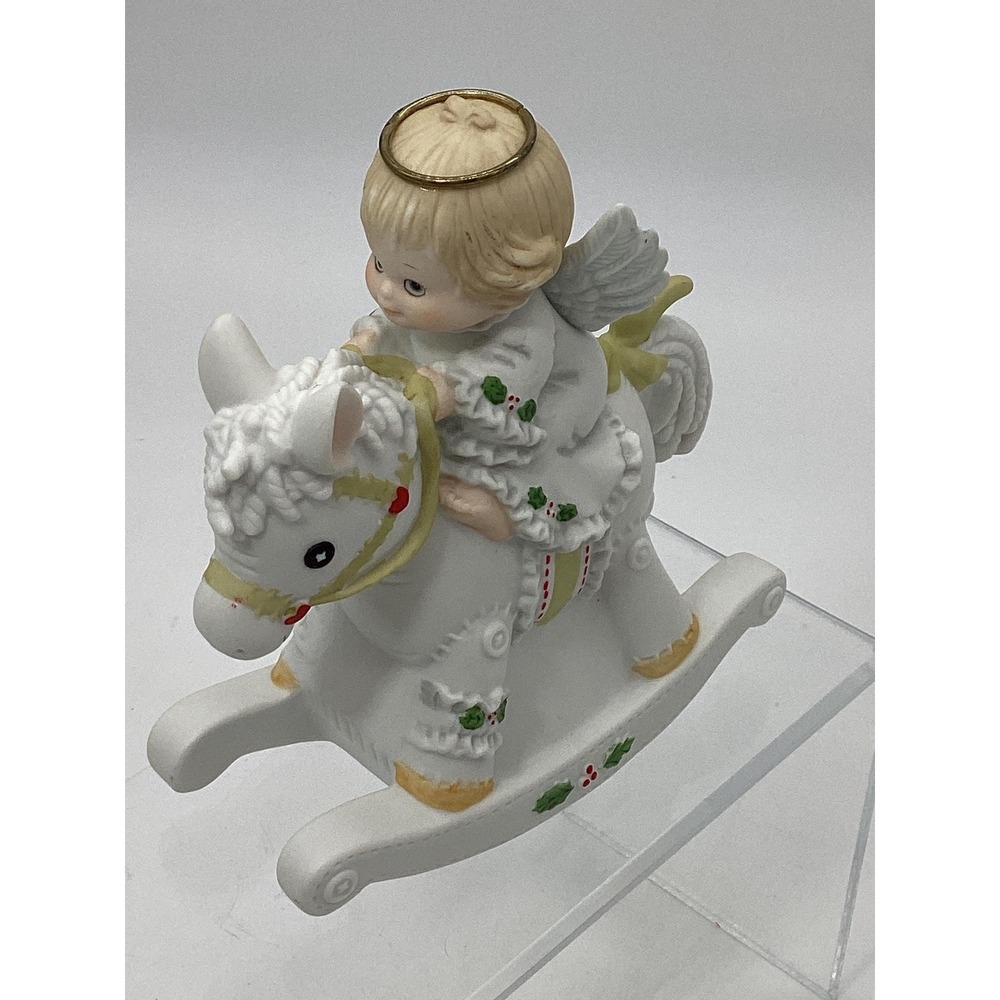 Enesco Holly Babes Angel Rocking Horse Musical Figurine, Christmas (#6.9-1118) - Picture 3 of 16